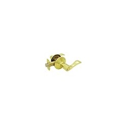 Tuff Bros Entry Door Lever Handle Lock, Privacy Function, (Brass)