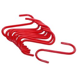 10pcs/pack Red Heavy Duty 5-1/2inches PVC Coated inchesSinches Utility Hook Set
