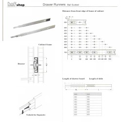Pair of Heavy Duty Soft-Close Drawer Slides Full Extension