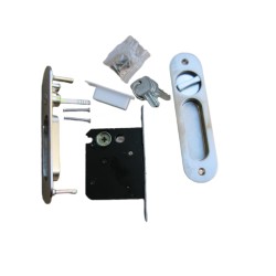 Stainless Steel Sliding Patio Door Lock, Recessed Invisible Handle, Screen Door Latch, 3 Keys