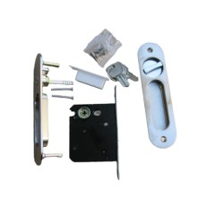 Stainless Steel Sliding Patio Door Lock, Recessed Invisible Handle, Screen Door Latch, 3 Keys