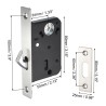 Stainless Steel Sliding Patio Door Lock, Recessed Invisible Handle, Screen Door Latch, 3 Keys