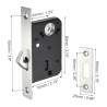 Stainless Steel Sliding Patio Door Lock, Recessed Invisible Handle, Screen Door Latch, 3 Keys