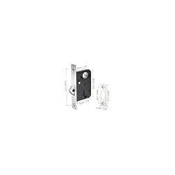 Stainless Steel Sliding Patio Door Lock, Recessed Invisible Handle, Screen Door Latch, 3 Keys