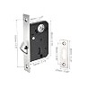 Stainless Steel Sliding Patio Door Lock, Recessed Invisible Handle, Screen Door Latch, 3 Keys