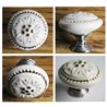 Cabinet Kitchen cupboard Door Mushroom ceramics Knob Pull handle with gloden lace