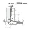 Dia 1inches/26mm Hole Euro Hydraulic Half Overlay Soft Close Hinge for Cabinet Glass Door