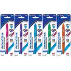 5/PK BAZIC Frizz Erasable Gel Pen 0.7mm Assorted Color Retractable Clicker Fine Point Inks Pens