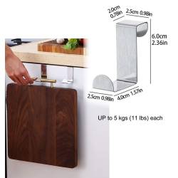 2ct Stainless Steel Cabinet Hanging Hook Minimalist Punch-free Hanging Kitchen Storage Cabinet Door Holder