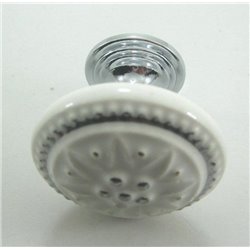 Cabinet Kitchen cupboard Door Mushroom ceramics Knob Pull handle with silvery lace