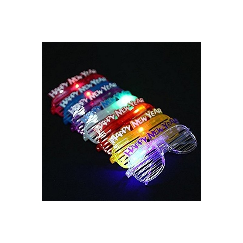 12 Pairs of HAPPY NEW YEAR LED Flashing Light up Party Glasses Shades