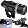 Black BICYCLE MULTI-FUNCTIONAL 5-LED HEAD LIGHT BIKE FLASHLIGHT TORCHES +HOLDER