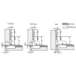 Dia 1"/26mm Hole Euro Hydraulic Soft Close Hinge for Cabinet Glass Door