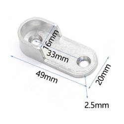 2/pk Oval Hanging Curtain Rail Rod Beam End Bracket Support Holder for Wardrobe Closet