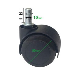 Soft PU Cover, Hard Nylon, Universal Replacement Castors, M11 Stem