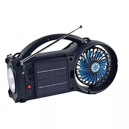 Supersonic Emergency Solar Radio with Fan LED Flashlight Bluetooth Speaker