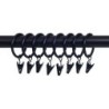 Drapery Curtain Rod Ring Clips,1.25-Inch, Black, Set of 8