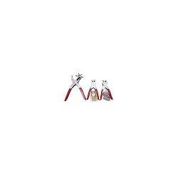Professional Leather Hole Punch Set, 3-Piece Revolving Punch Pliers with Eyelet Press, Red Handle, Silver Metal Construction, In