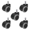 5/set Office Chair Caster Wheel  Dia 2inches Heavy Duty PU Rubber Castors