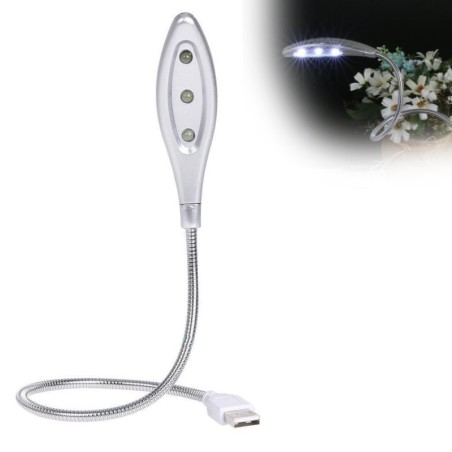 Metal USB Flexible 3-Led Light Lamp Laptop Notebook Portable Bright PC Computer