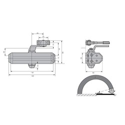 Aluminum Hydraulic Door Closer Size EN2 for 25-45KG Commercial Wooden/Metal Door