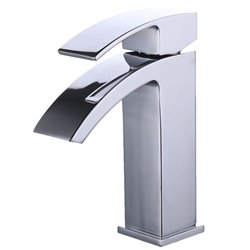 Single Handle Waterfall Bathroom Vanity Sink Faucet with Extra Large Rectangular Spout, Chrome