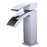 Single Handle Waterfall Bathroom Vanity Sink Faucet with Extra Large Rectangular Spout, Chrome