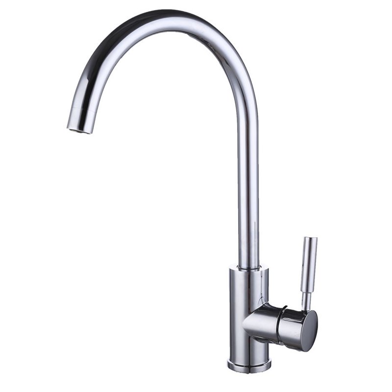 Chrome plated Brass Single-Handle Contemporary Kitchen Sink Faucet