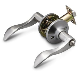 Tuff Bros Entry Door Lever Handle Lock, Privacy Function, (Stainless Steel)