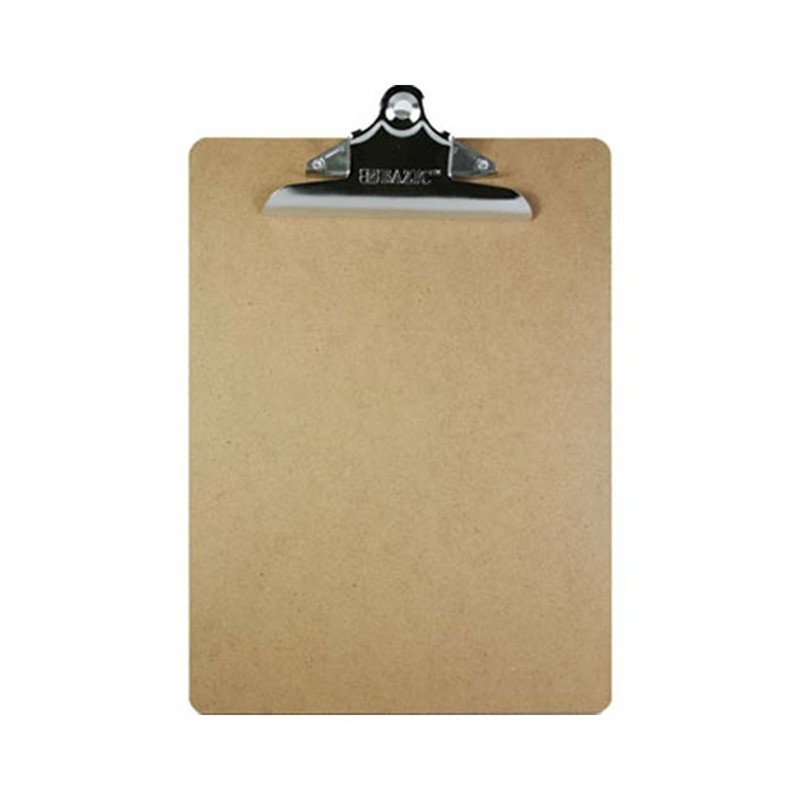 BAZIC Standard Size Hardboard Clipboard w/ Sturdy Spring Clip