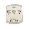 Topzone 3 AC Outlet Wall Mount Surge Protector Adapter with Dual USB Charging Ports