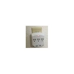 Topzone 3 AC Outlet Wall Mount Surge Protector Adapter with Dual USB Charging Ports