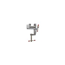 Mini Precision Vise, Aluminum Alloy Table Clamp, Silver, 1.5 Inch, Jewelry Bench Vice with Adjustable Screw