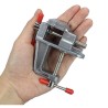 Mini Precision Vise, Aluminum Alloy Table Clamp, Silver, 1.5 Inch, Jewelry Bench Vice with Adjustable Screw