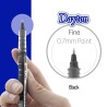 BAZIC Dayton Rollerball Pen 0.7mm Black Color, Regulator Flowing Liquid Ink Pens, Rolling Ball Pens Smooth Writing for Office (3