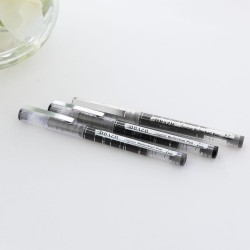 BAZIC Dayton Rollerball Pen 0.7mm Black Color, Regulator Flowing Liquid Ink Pens, Rolling Ball Pens Smooth Writing for Office (3
