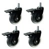 4/pk Dia 3inches rollerblade Heavy duty wheels Soft PU casters with brake M10 Stem