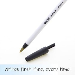 BAZIC Nova Blue Color Stick Pen (12/Pack)