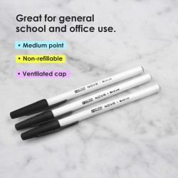 BAZIC Nova Blue Color Stick Pen (12/Pack)