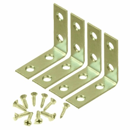2-Inch Corner Brace Angle Bracket, Frame Board Connector with Screws, 4/Pk