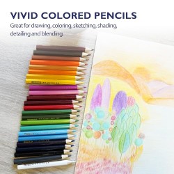 BAZIC 24 Mini Color Pencil, Assorted Colors Pencils Set, Smooth Soft Core, Ideal Coloring Drawing for Painting Coloring Sketchin
