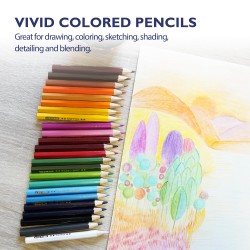 BAZIC 24 Mini Color Pencil, Assorted Colors Pencils Set, Smooth Soft Core, Ideal Coloring Drawing for Painting Coloring Sketchin