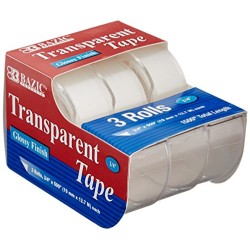 BAZIC 3/4" X 500" Transparent Tape (3/Pack)