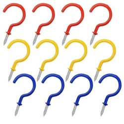 12 ct 3 inches vinyl-coated cup hooks pound end