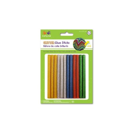 Krafty Kids 4" Assorted Glitter Glue Sticks for Mini Glue Gun