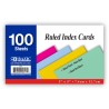 Fully colored ruled index cards in assorted colors, Whole card is colored, Ruled front, Plain back, Note card