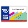 Fully colored ruled index cards in assorted colors, Whole card is colored, Ruled front, Plain back, Note card