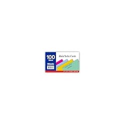 Fully colored ruled index cards in assorted colors, Whole card is colored, Ruled front, Plain back, Note card