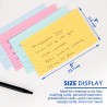 Fully colored ruled index cards in assorted colors, Whole card is colored, Ruled front, Plain back, Note card
