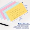 Fully colored ruled index cards in assorted colors, Whole card is colored, Ruled front, Plain back, Note card